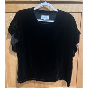 Current Elliott The Janie Black Velvet Top Size 1. Goth, Old 💵 , Dark Academia